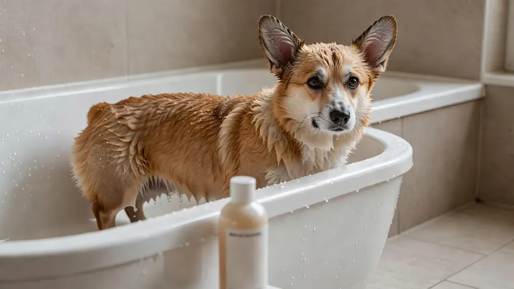 Corgi kąpiel