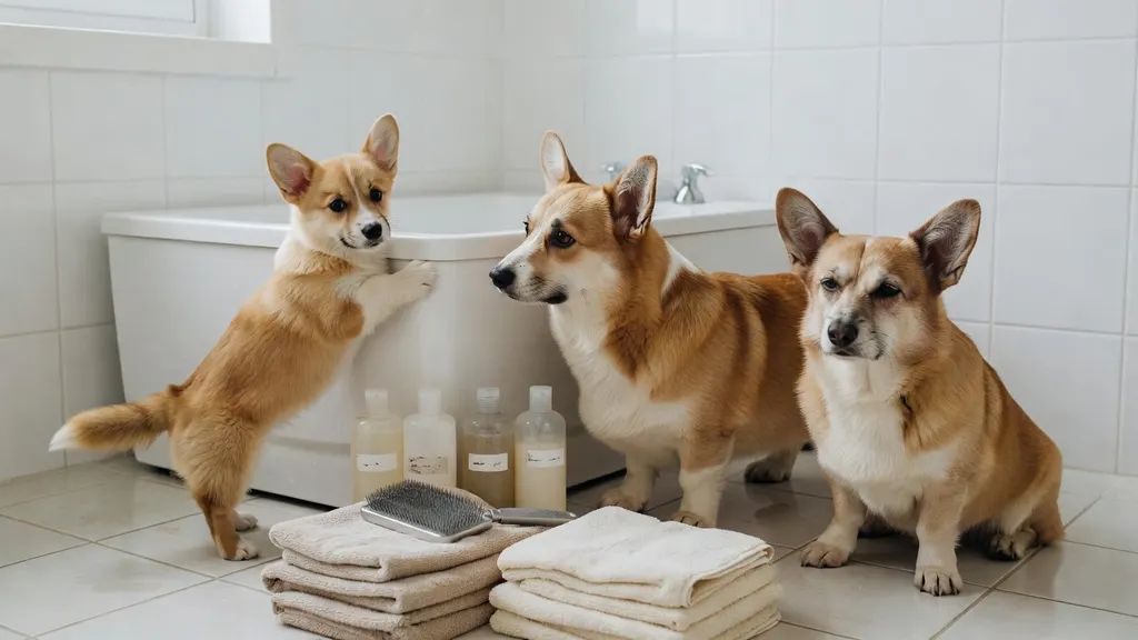 Corgi kąpiel