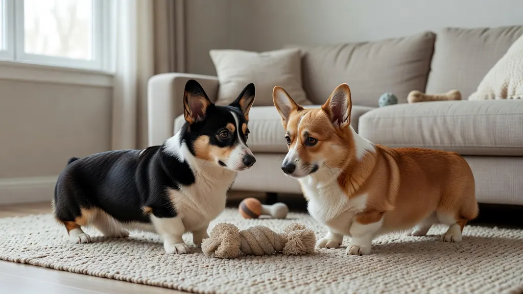 Welsh corgi pembroke czarno biały